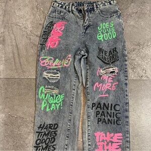 SHEIN Multicolor Graphic Skinny Jeans